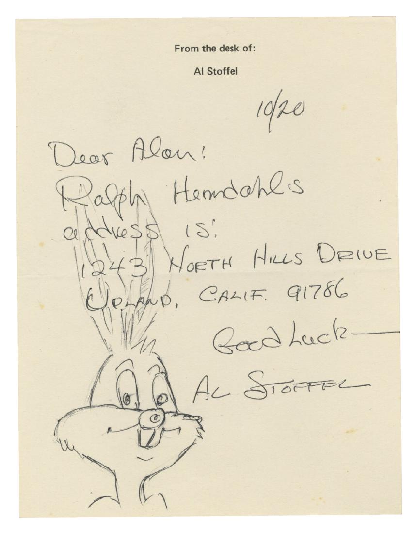 Bugs Bunny Drawing Signed by Al Stoffel. (1 of 1)