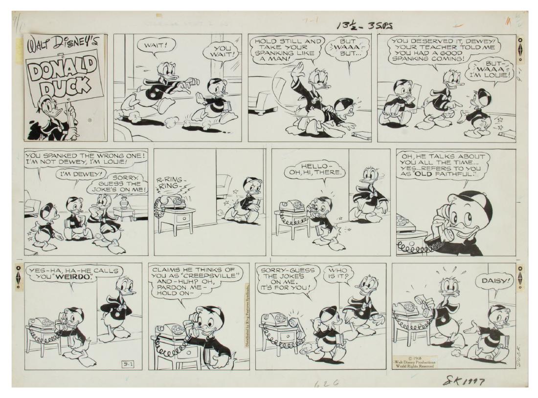 "Donald Duck" Original Sunday Comics Artwork. (1 of 1)