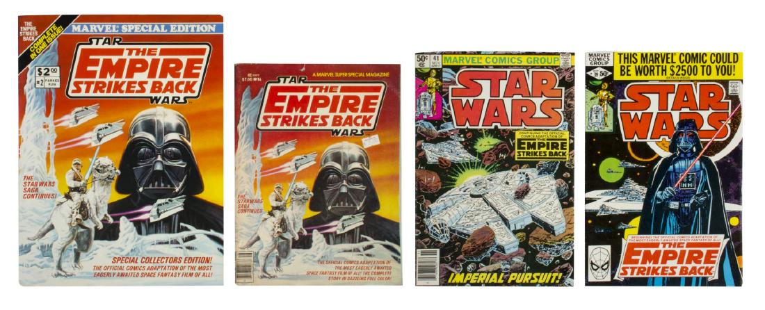 Set of (4) "The Empire Strikes Back" Comics.: (Marvel, c.1980) A fantastic collection of (4) comic books created by Marvel for "The Empire Strikes Back". The collection includes "The Empire Strikes Back" Vol 1 No 39 and Vol 1 No 41, and well as t