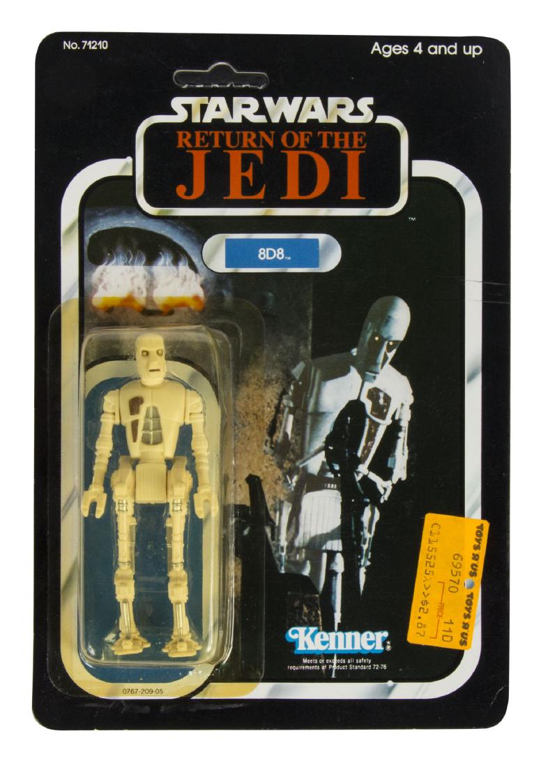 Kenner "Return of the Jedi" 8D8 Figure.: (Kenner, 1983) A rare 8D8 action figure created by Kenner for "Return of the Jedi". This figure is unopened in its original packaging and still retains its original Toys 'r' Us sales sticker in the bo