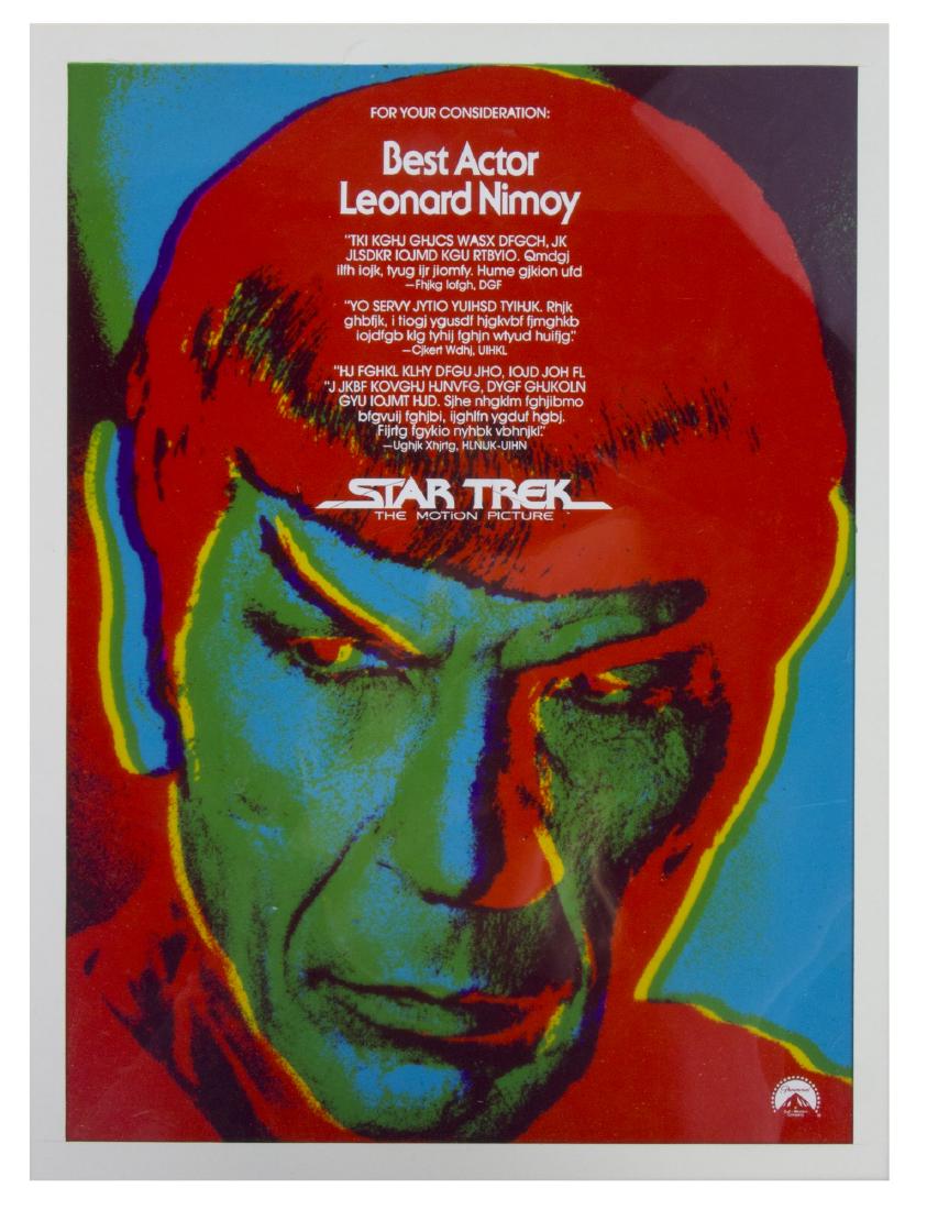 "Star Trek: The Motion Picture" Spock Artwork.: (Paramount, 1979) Stylish development art depicting Spock from "Star Trek: The Motion Picture". This artwork was created for a "For Your Consideration" Academy Awards promotion of the film. It is acco