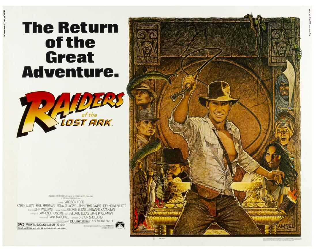 "Raiders of the Lost Ark" Re-Release Half Sheet Poster. (1 of 1)