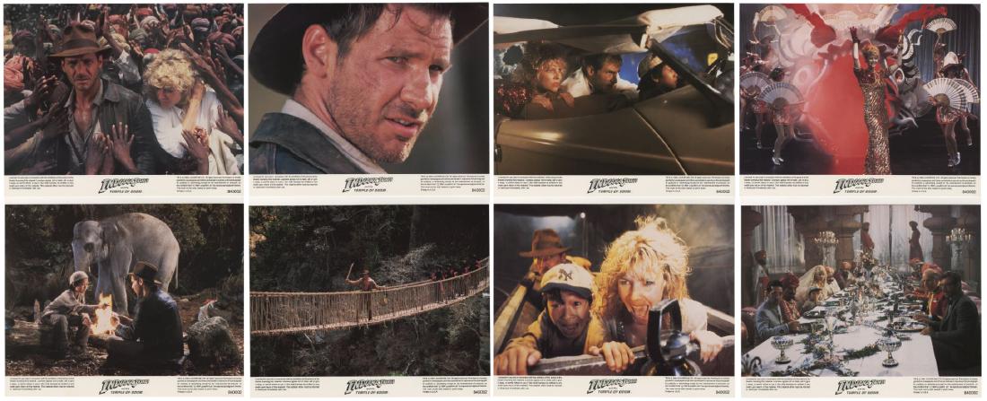 Set of (8) "Temple of Doom" Small Lobby Cards. (1 of 5)