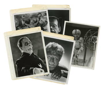Set of (25) Universal Monsters Publicity Photos.: (Universal, c.1970s) A very rare set of publicity photos of the classic Universal Monsters including Frankenstein's Monster, The Wolfman, Dracula, The Invisible Man, and more. These photos come from t