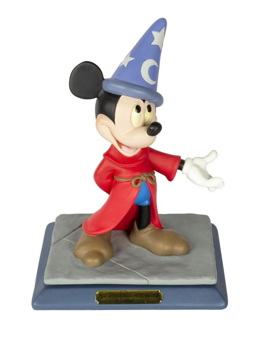 Limited Edition Sorcerer Mickey Sculpture.: (Walt Disney Studios, 1994) A beautiful resin sculpture of Mickey Mouse as the Sorcerer from Fantasia. This figure was created in a limited edition of only 2000 as part of the 1994 Official Disneyana
