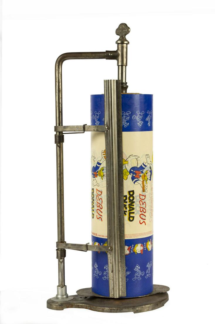 Donald Duck Bread Unused Roll of Wrapping Paper.: (Debus, c.1950s) An original, unused roll of Donald Duck Bread wrapping paper by Debus Food Company. Donald Duck's image was used on a number of food products in the 1950s, including bread and orange