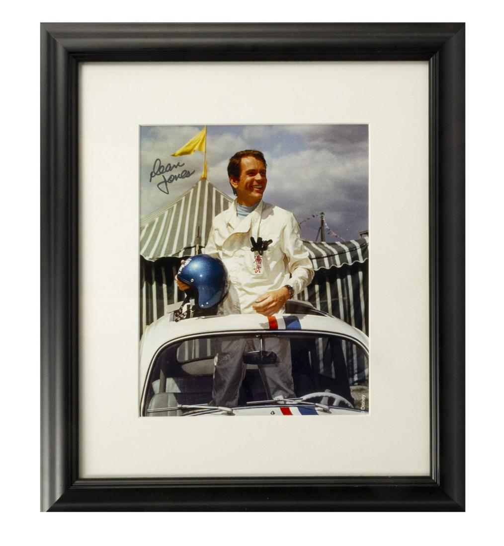 The Love Bug Photo Signed by Dean Jones.: (Walt Disney Studios, c.1980) A promotional photo of Dean Jones from the feature film The Love Bug. Jones is known for his portrayal of Jim Douglas in the Herbie films and television series. Jones sig