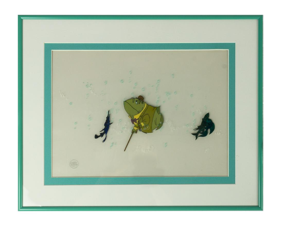 Original Production Cel from Bedknobs and Broomsticks.: (Walt Disney Studios, 1971) An original group of production cels from Walt Disney's Bedknobs and Broomsticks. The hand-painted cels feature a wonderful image of Mr. Codfish in the center with two danc