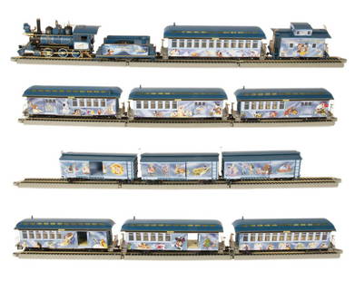 Magic of Disney Express Train Set.: (Hawthorne, 2003) A limited edition train set produced by Hawthorne Village. Created as the "Magic of Disney Express" collection, this large set includes the steam locomotive with coal car, combine ca