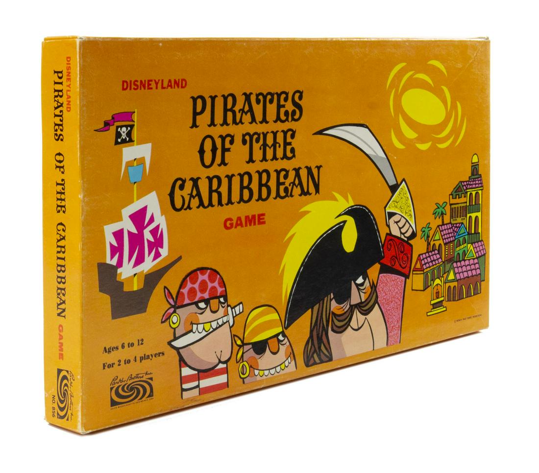 Pirates of the Caribbean Board Game.: (Disneyland, 1965) A vintage board game created by Parker Brothers that is based on Disneyland's Pirates of the Caribbean attraction. The game is complete in its original box and contains: a game boar