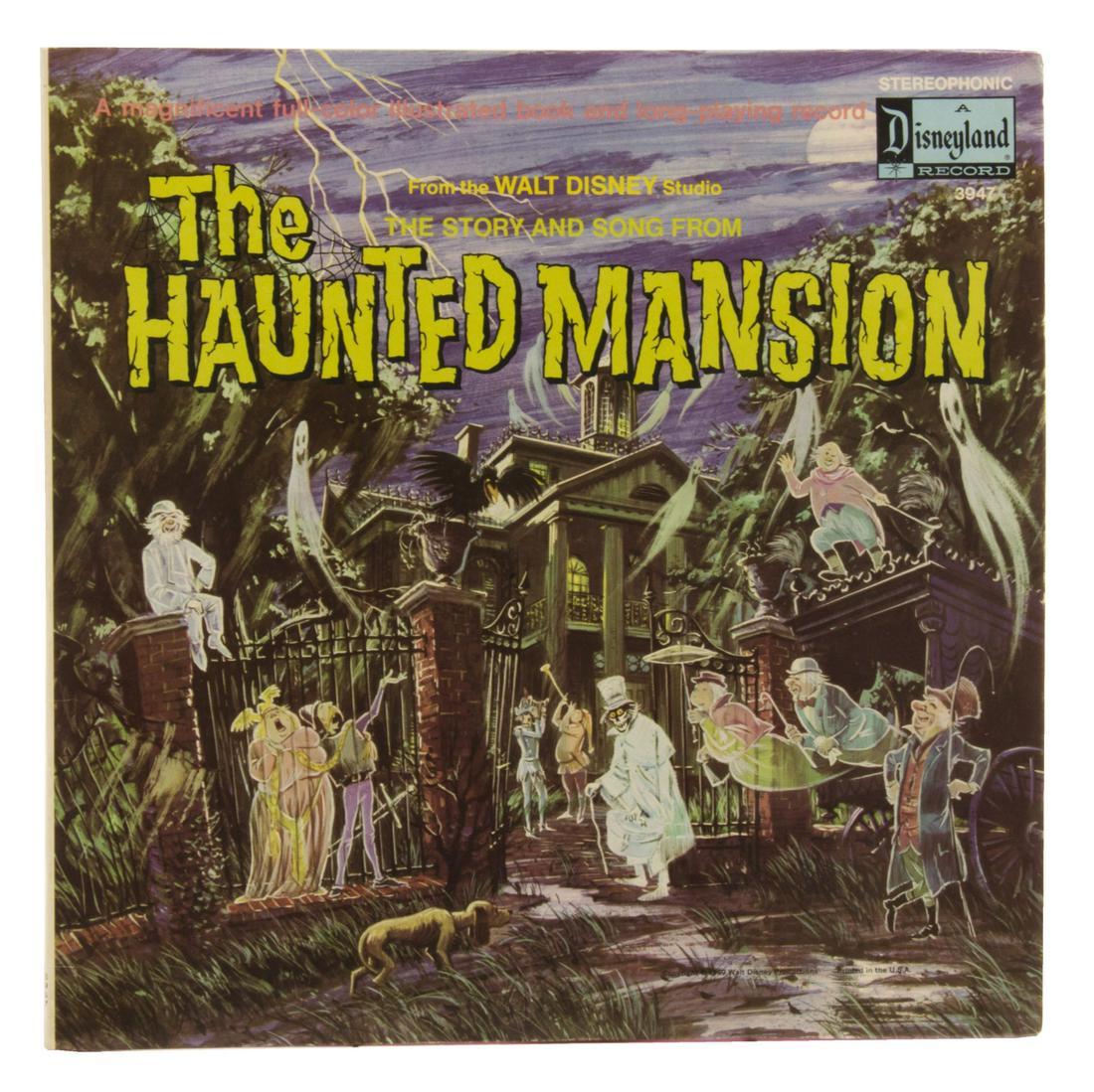 The Haunted Mansion Souvenir Story Record.: (Disneyland, 1969) A Disneyland souvenir record titled The Story and Song from the Haunted Mansion. The cover opens to reveal an 11-page illustrated story by Collin Campbell to go along with the recor
