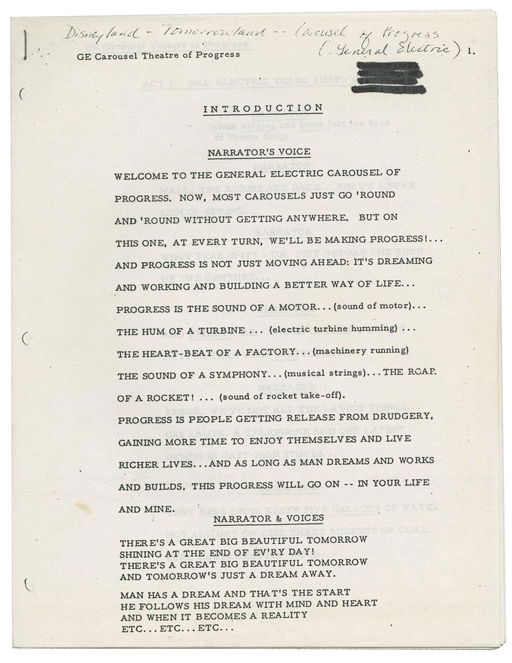 Carousel of Progress Narration Script. Dec 07, 2019 Van Eaton