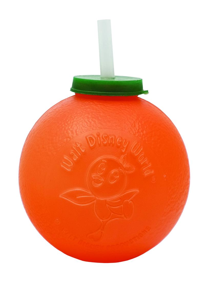 Sunshine Tree Terrace Orange Bird Souvenir Sipper.: (Walt Disney World, c.1980) A souvenir orange sipper from the Sunshine Tree Terrace at Walt Disney World. This charming souvenir juice sipper has embossed imagery of the Orange Bird and measures 3" in