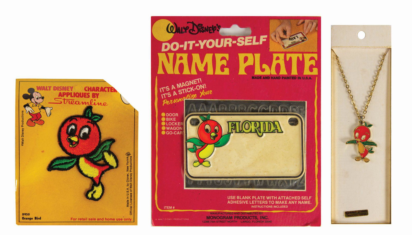 Collection of (3) Orange Bird Souvenirs.: (Walt Disney World, c.1980s) A collection of (3) souvenirs featuring the iconic mascot of the Florida Citrus Commission, the Orange Bird. This character was created by Disney and has been prominently 