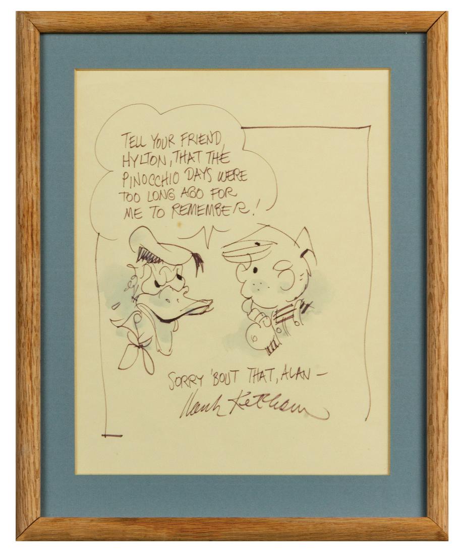 Donald & Dennis the Menace Drawing by Hank Ketcham. (1 of 1)
