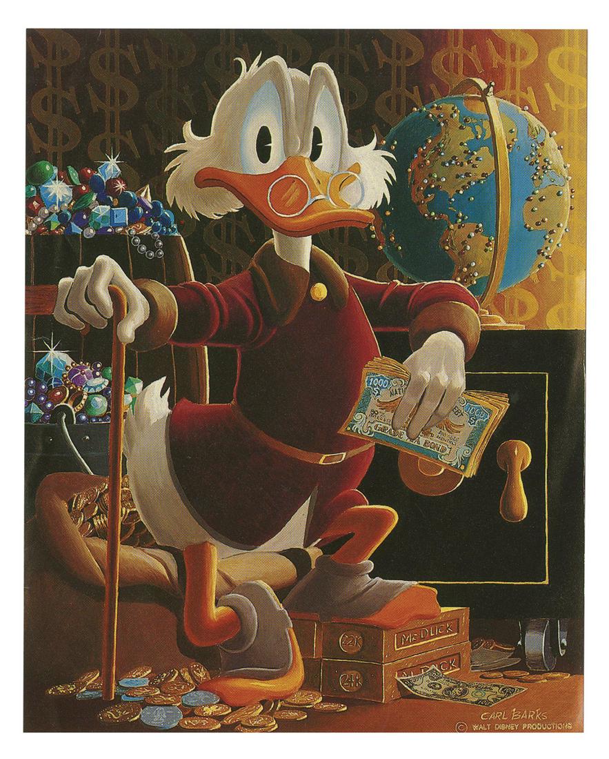 Scrooge McDuck Fan Card Signed by Carl Barks. (1 of 2)