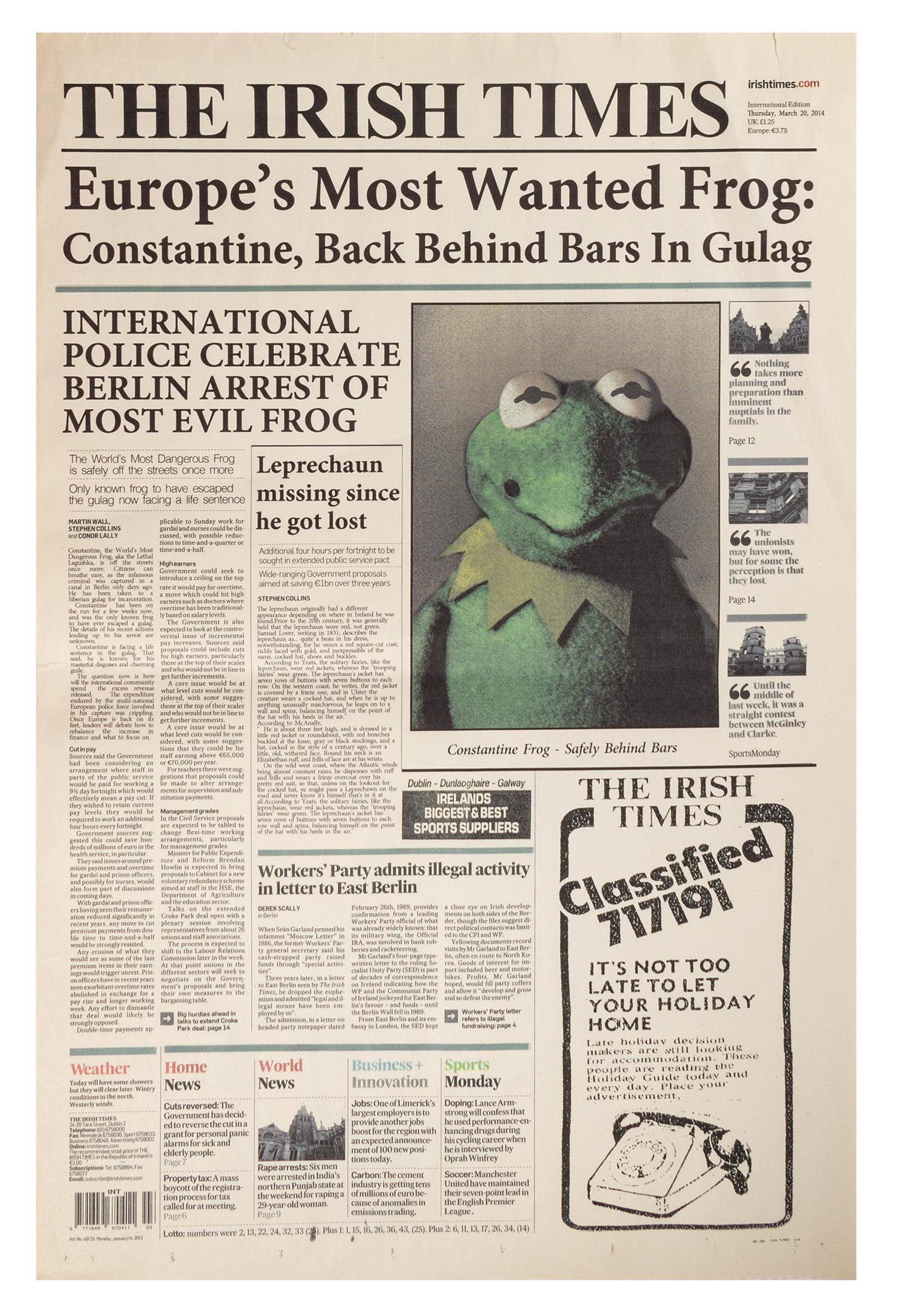 Muppets Most Wanted Newspaper Prop. (1 of 3)