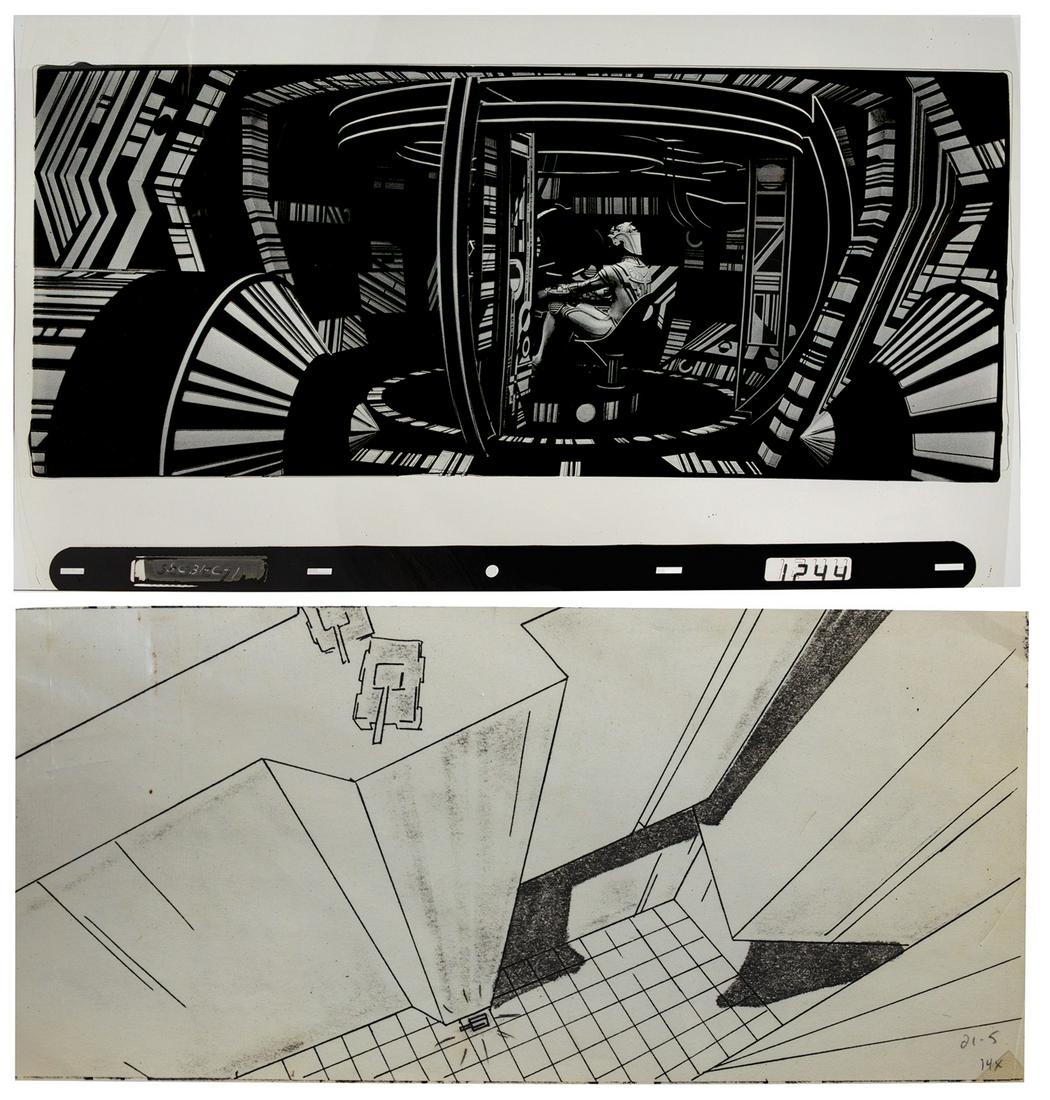 Original Tron Effects Cel & Storyboard. (1 of 3)