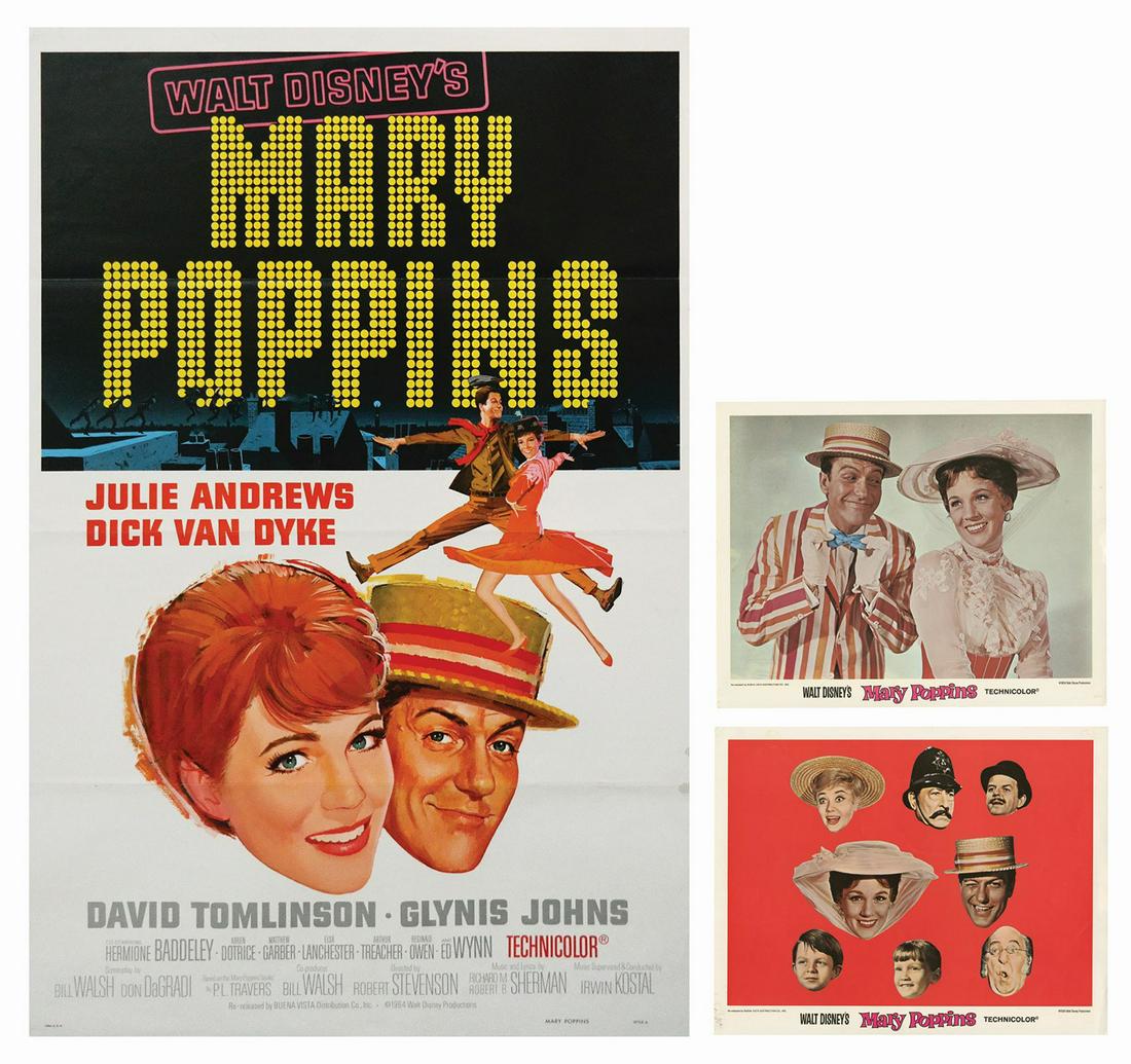 Mary Poppins Poster and Pair of Lobby Cards. (1 of 4)