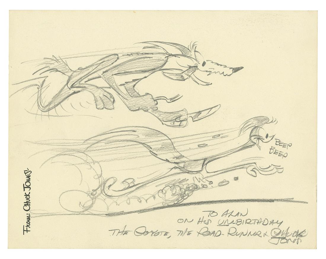 Chuck Jones Roadrunner & Wiley E. Coyote Drawing. (1 of 1)