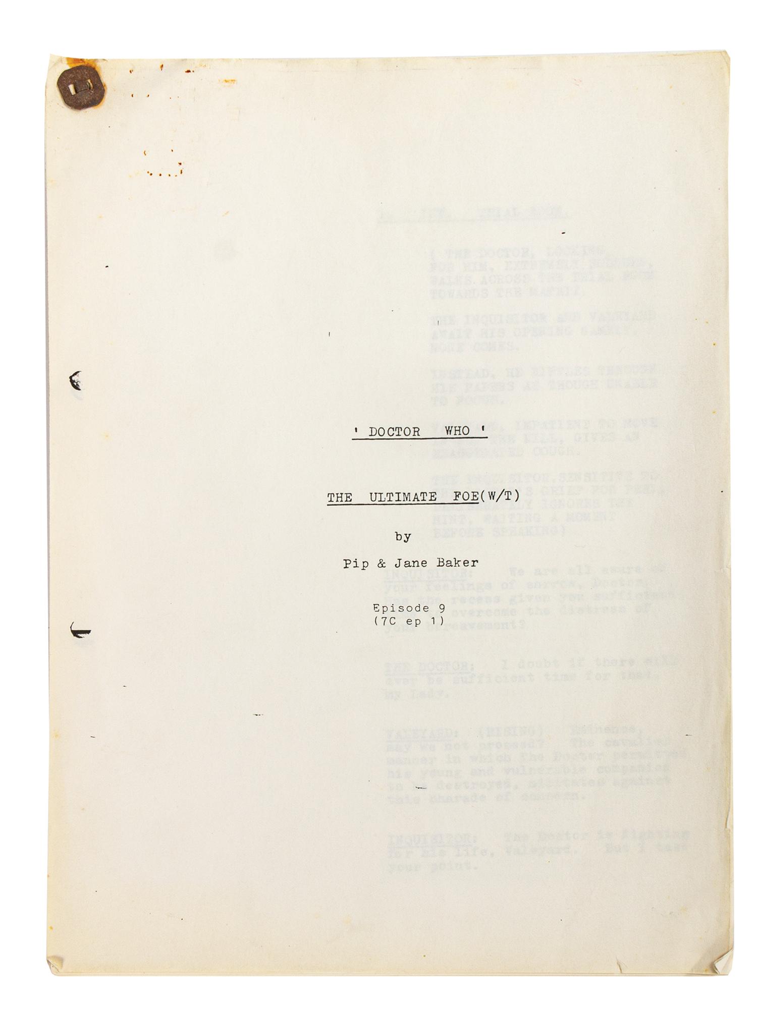 Doctor Who "The Ultimate Foe" Script. (1 of 3)