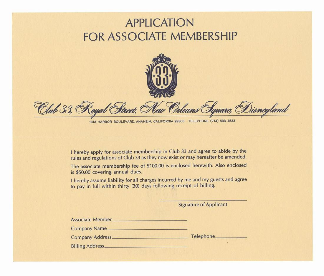 Early Club 33 Membership Application. (1 of 1)