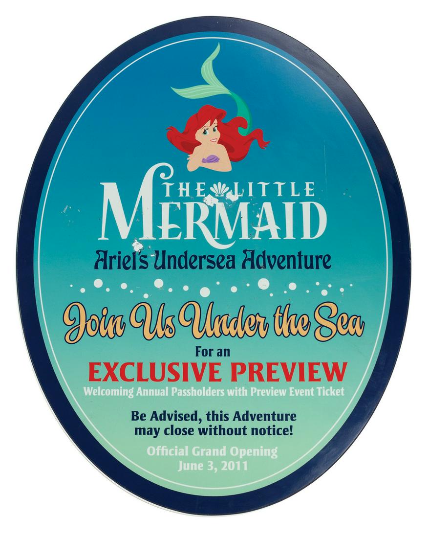 The Little Mermaid: Ariel's Undersea Adventure Sign. (1 of 1)