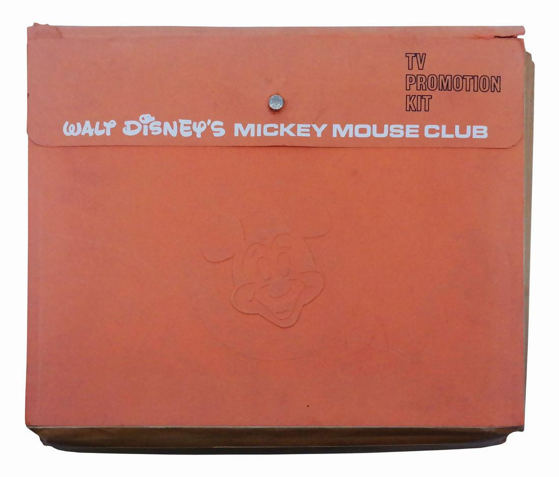 Mickey Mouse Club TV Show Promotional Kit.: (Disney, 1956) A rare Mickey Mouse Club promotional kit for the show's second season. The kit includes both pre-season and weekly seasonal press releases for 26 weeks of the show's second season. Inte