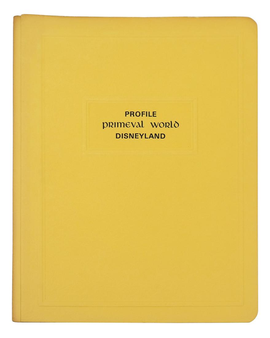WED Imagineering Primeval World News Profile.: (Disneyland, 1966) A very rare news profile summary packet prepared by WED Imagineering for the grand opening of the Primeval World Diorama as part of the Disneyland Railroad. This packet was created 