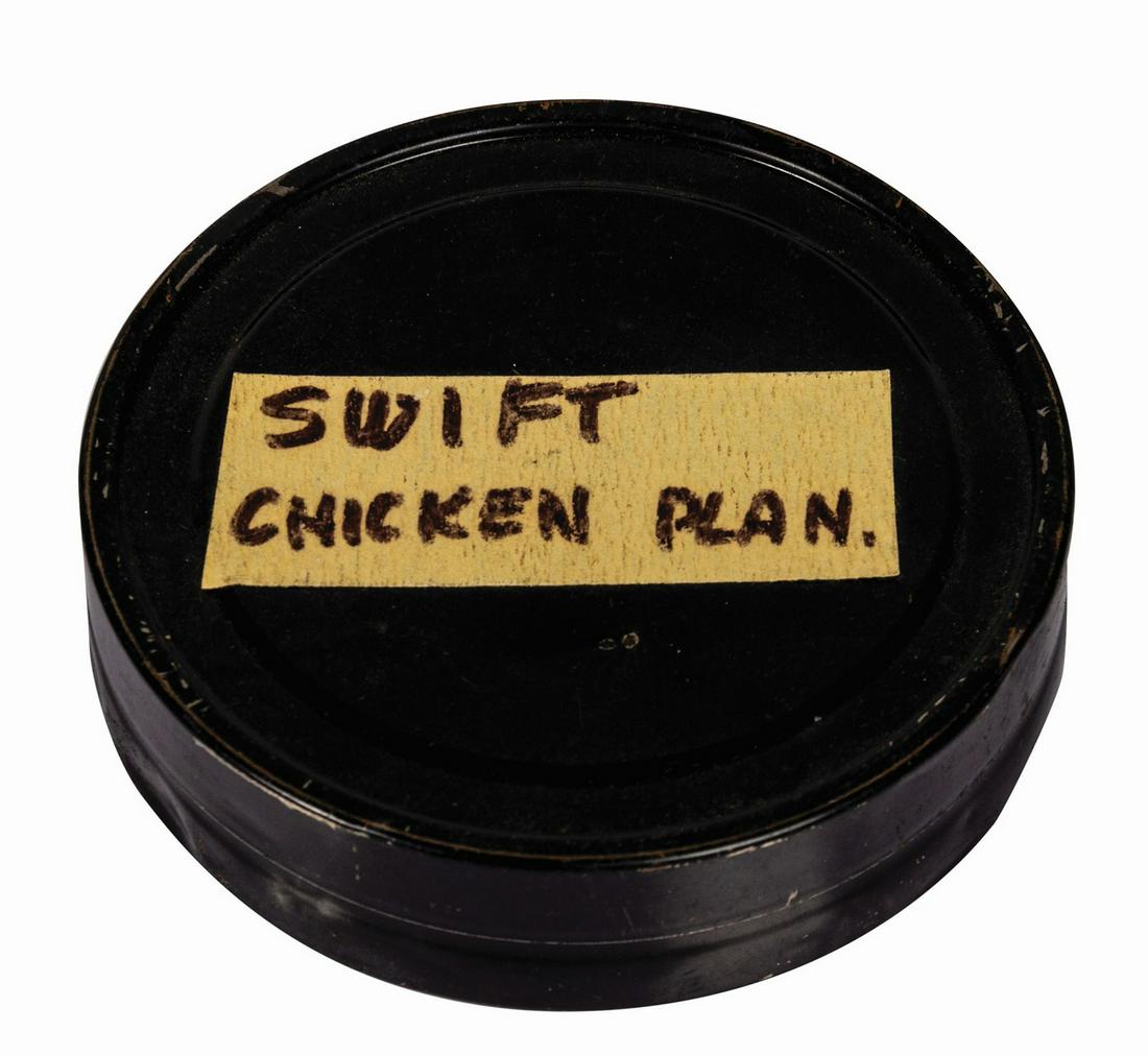 Chicken Plantation Promotional 16mm Film.: (Disneyland, c.1957) An extremely rare 16mm film featuring Swift's Chicken Plantation in Frontierland. This popular opening day restaurant ultimately closed in 1962, when the area was needed during co