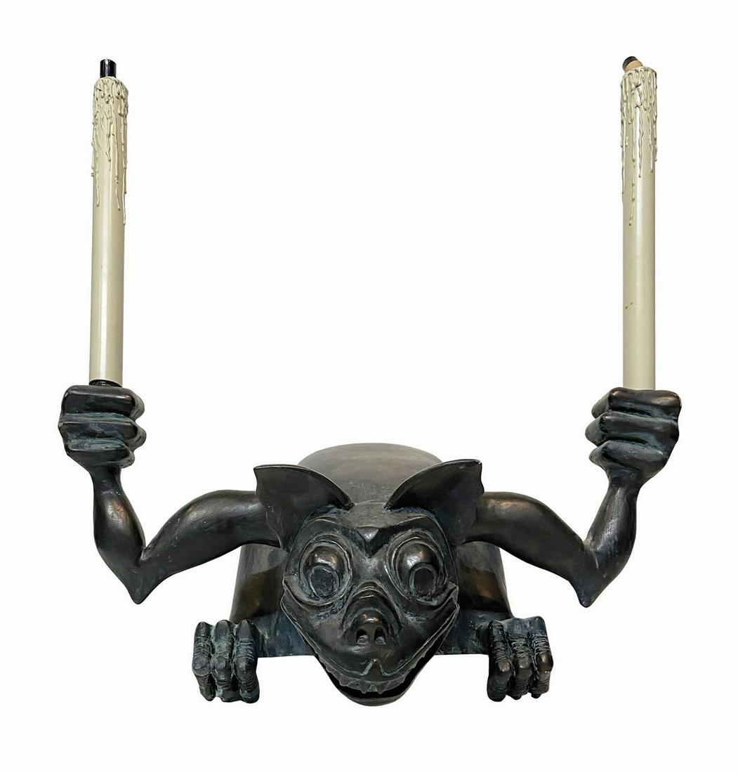 Haunted Mansion Gargoyle Full-Size Replica.: (Disneyland, c.1990s) A very rare full-size replica of the Haunted Mansion's gargoyle candle holders. These ghoulish figures can be seen within the attraction's iconic stretching room, and this replic