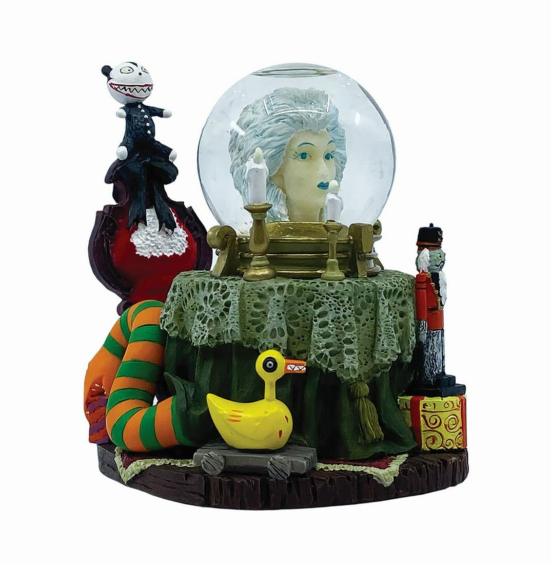 Haunted Mansion Nightmare Before Christmas Snowglobe.: (Disneyland, 2003) A rare snowglobe inspired by the Haunted Mansion Holiday event at Disneyland. The detailed snowglobe depicts Madame Leota from the Haunted Mansion, as well as the killer duck pull t