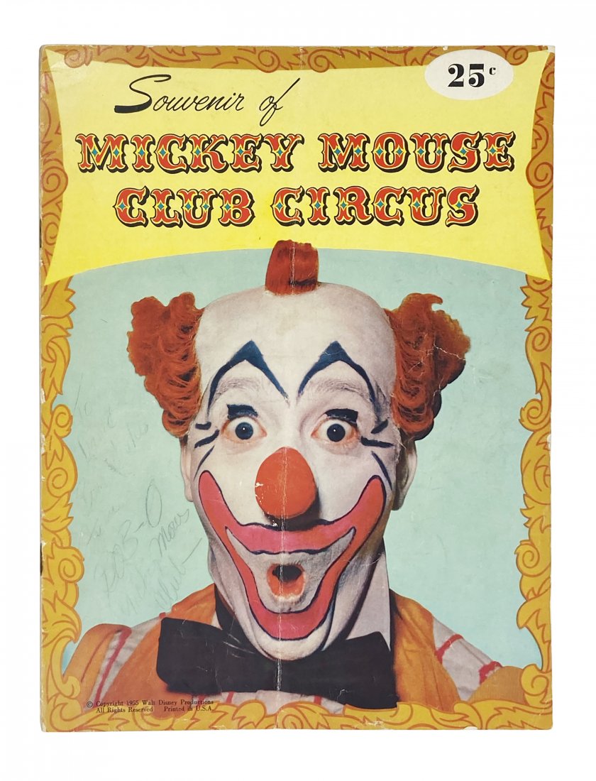 Walt Disney & Mouseketeers Signed MMC Circus Program.: (Disneyland, 1955) An incredible souvenir program from the short-lived Mickey Mouse Club Circus attraction at Disneyland. The program features an amazing collection of (42) signatures from the Mouseke