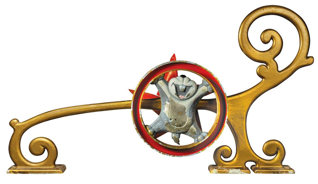 Original Prop Section of Dumbo the Flying Elephant.: (Disneyland, c.2000s) An original prop section of the Dumbo the Flying Elephant attraction. The original iteration of the attraction was updated in recent years with more kinetic elements, such as the