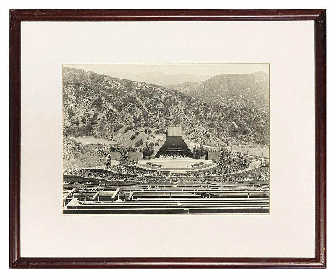 Disney-MGM Studios Hollywood Bowl Photo Prop.: (Disney-MGM, c.1990s) A high quality black and white photo print, used as wall decor at Disney-MGM Studios. The photo depicts the esteemed Hollywood Bowl, and is believed to have been used in the earl
