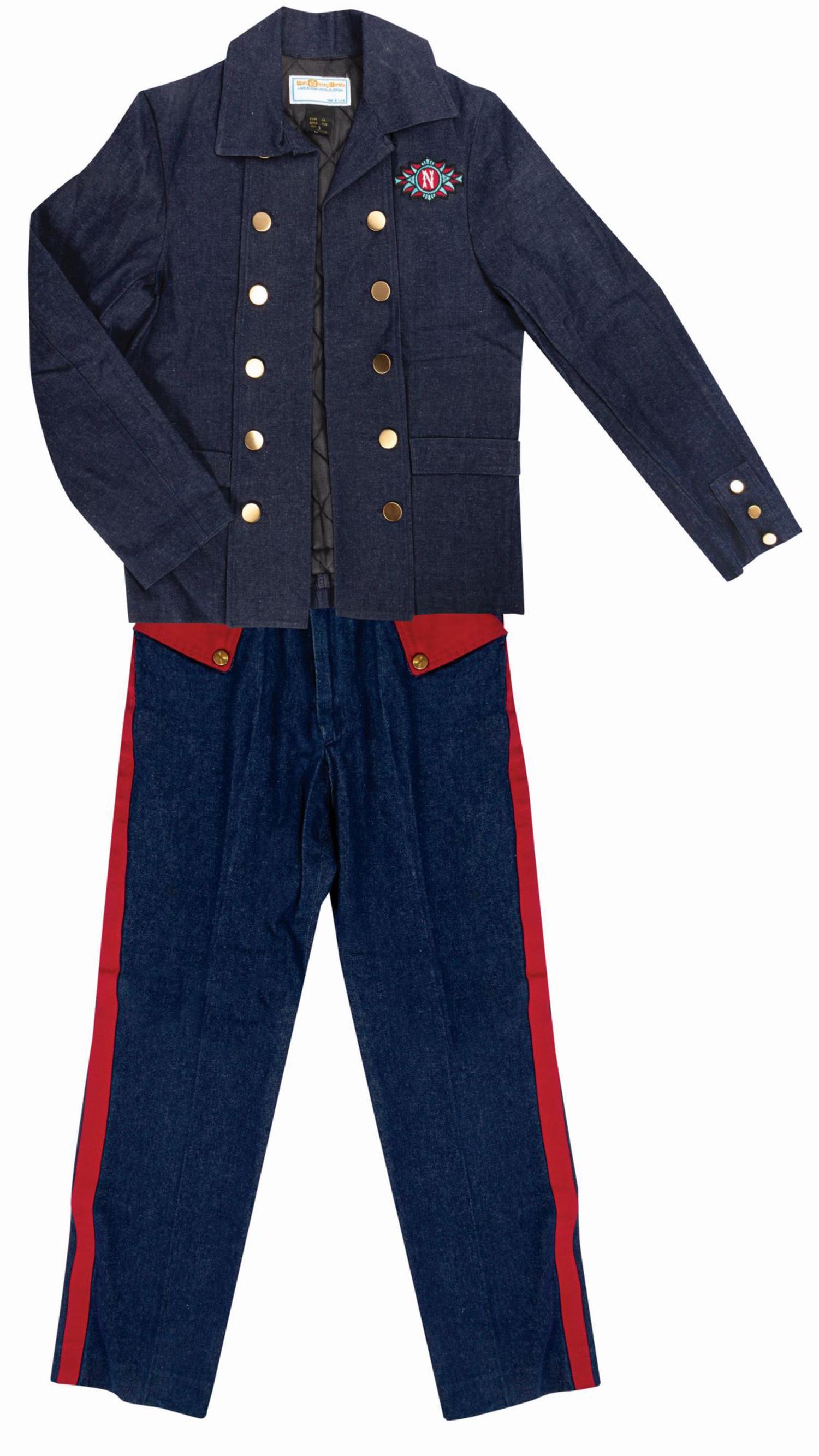 20,000 Leagues Under the Sea Cast Member Costume.: (Walt Disney World, c.1980s-90s) A park-used cast member costume from 20,000 Leagues Under the Sea: Submarine Voyage at Walt Disney World. The 2-piece costume includes a faux denim sailor's peacoat-in