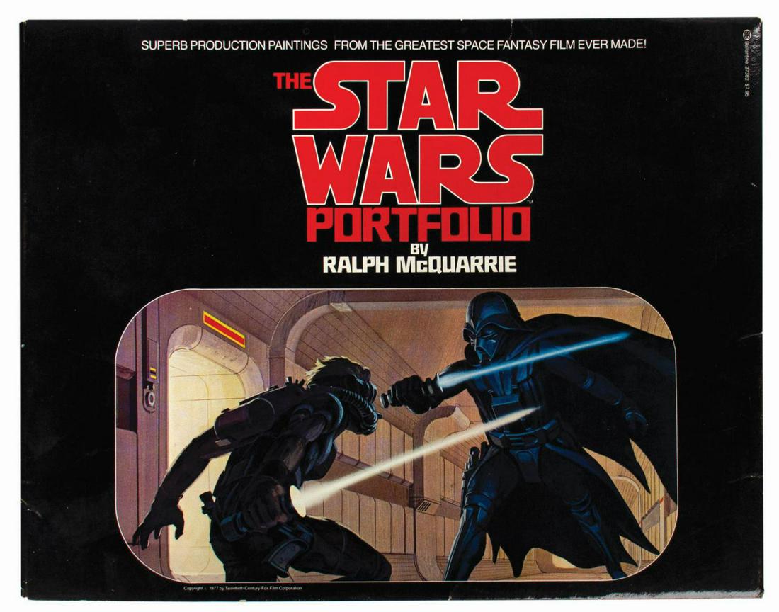 "The Star Wars Portfolio" Ralph McQuarrie Print Set.: (Ballantine, 1977) A very rare complete first edition print set titled "The Star Wars Portfolio." Containing (21) high-quality prints representing the original concept paintings by Ralph McQuarrie, th