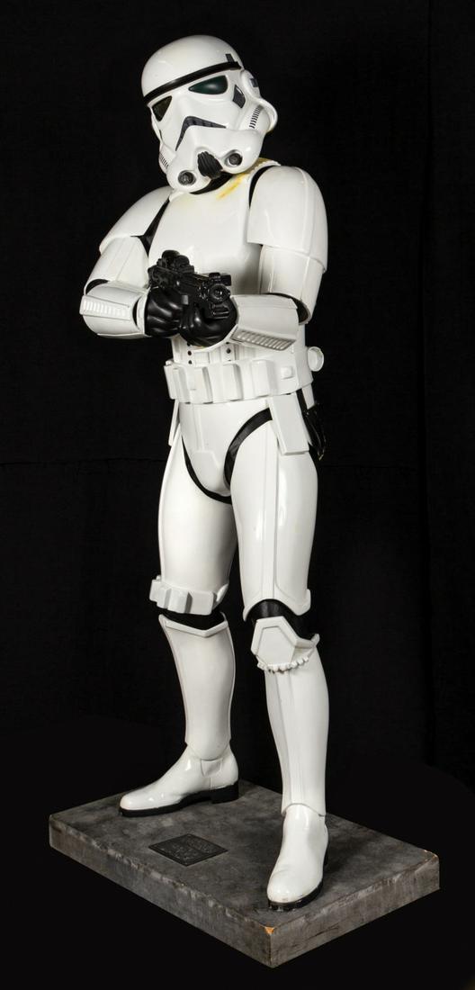 Star Wars Stormtrooper Life-Size Don Post Figure.: (Don Post, 1996) A very rare life-size Imperial Stormtrooper figure that was created by Don Post Studios. The figure is made from castings of armor actually used in the 1977 film Star Wars: A New Hope