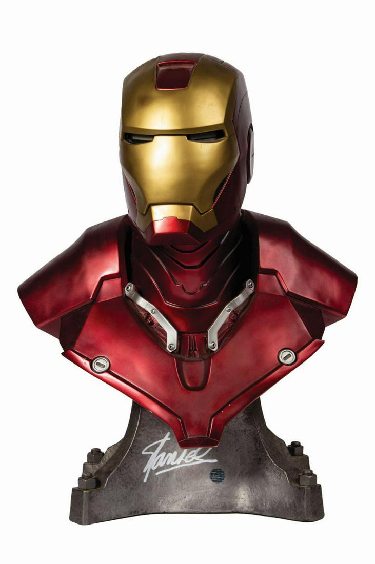 Iron Man Bust Signed by Stan Lee: (Marvel, 2008) A limited edition life-size Iron Man Mark III bust signed by the character's creator, Stan Lee. A collaboration between Sideshow Collectibles and Stan Winston Studios, this hyper-realis