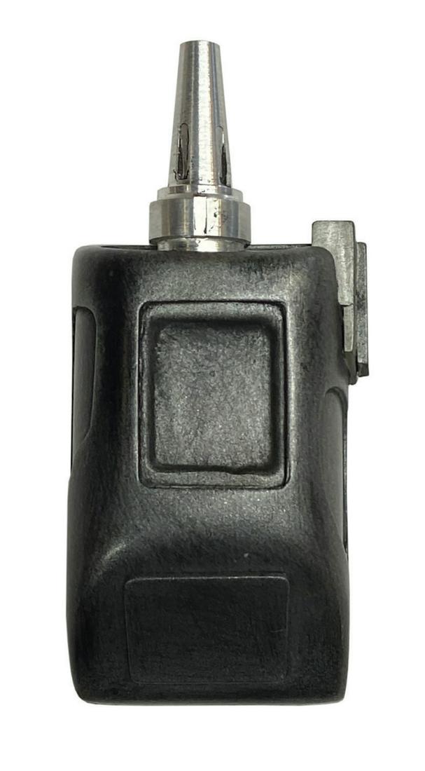 Star Trek: The Next Generation Borg Phaser.: (Paramount TV, 1987-94) A prop Borg wrist phaser from the Season 6 finale and Season 7 premiere, The Descent, parts 1 & 2. The phaser consists of a cast resin body painted an otherworldly gunmetal gra