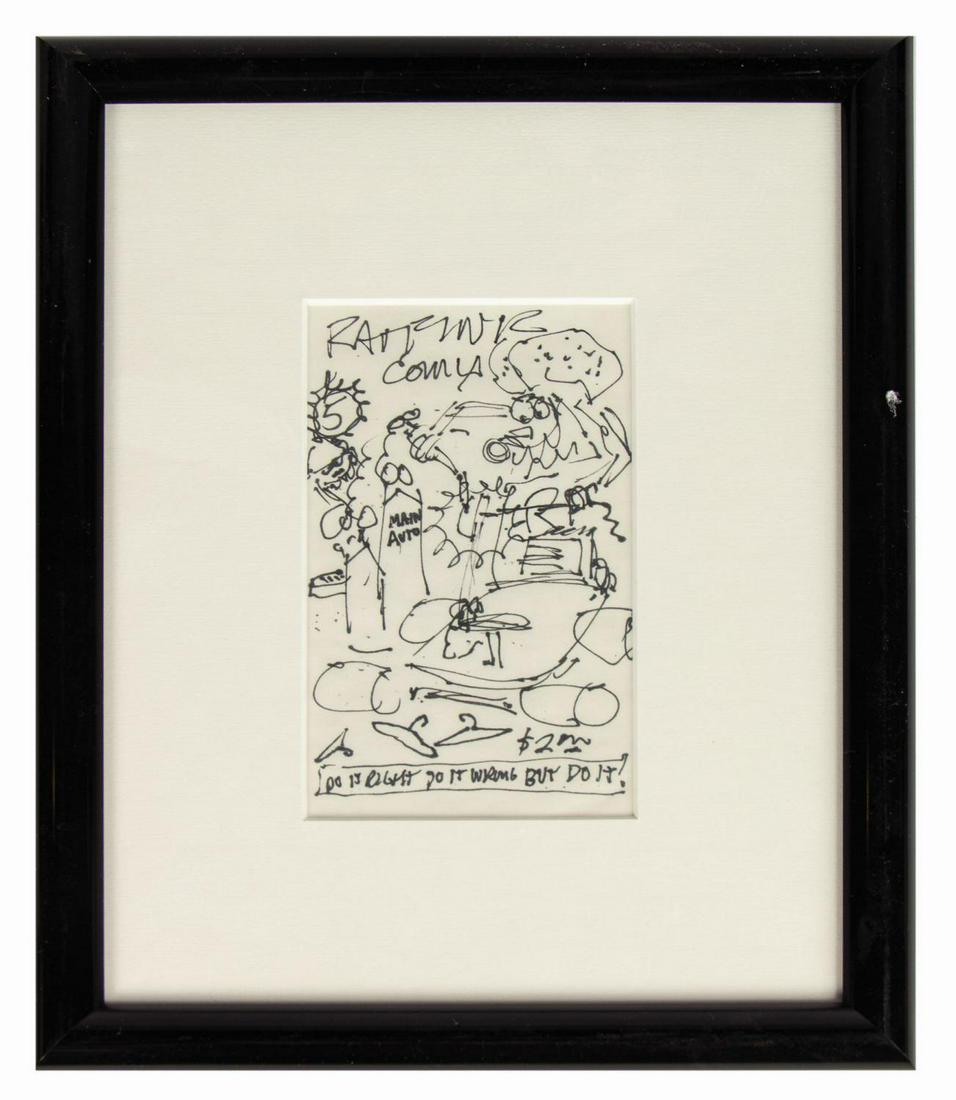 Big Daddy Roth Rat Fink Comix #5 Cover Concept Art.: (World of Fandom, 1993) An original concept drawing for the cover of Rat Fink Comix #5 by legendary car customized and visual artist Ed "Big Daddy" Roth. The artwork depicts Roth's most famous creatio