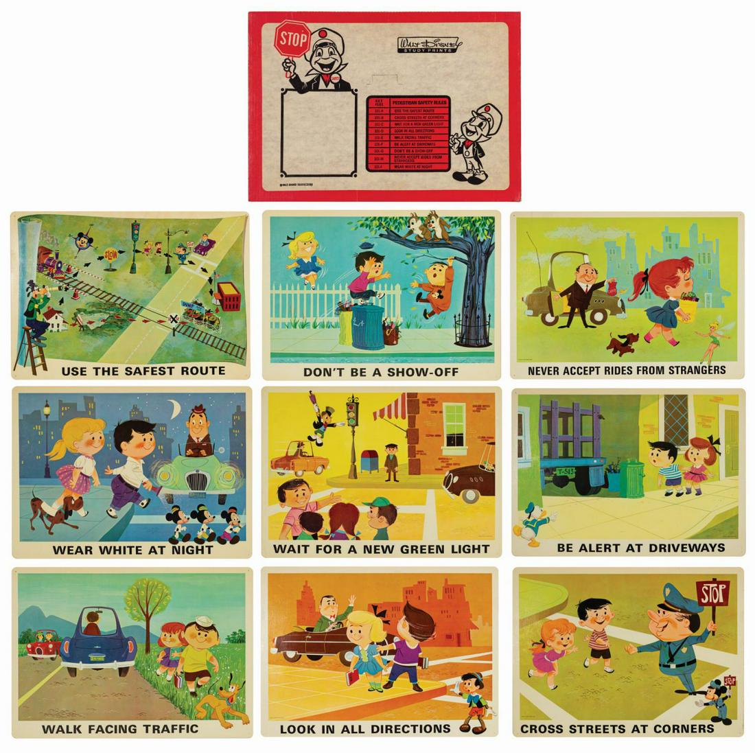 Set of Disney Study Prints Pedestrian Safety Rules. (1 of 20)