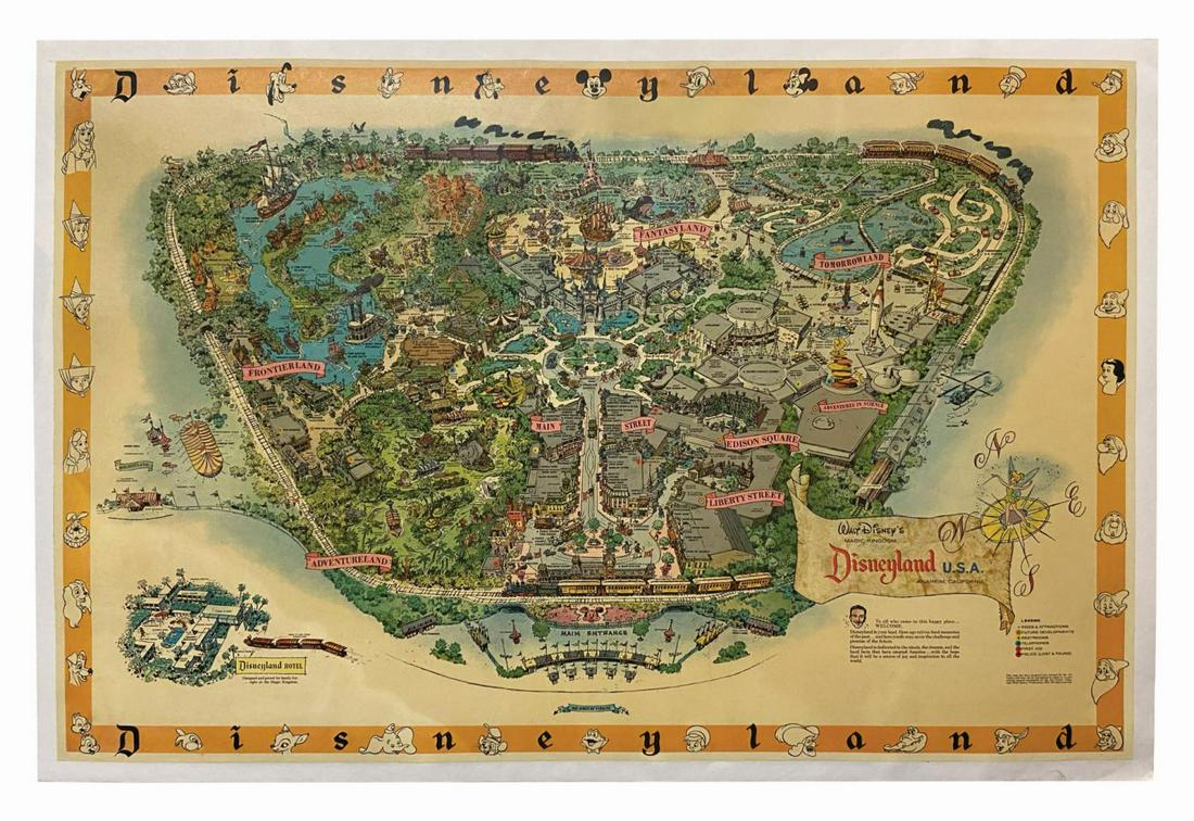1958-A Disneyland Souvenir Park Map. (1 of 1)