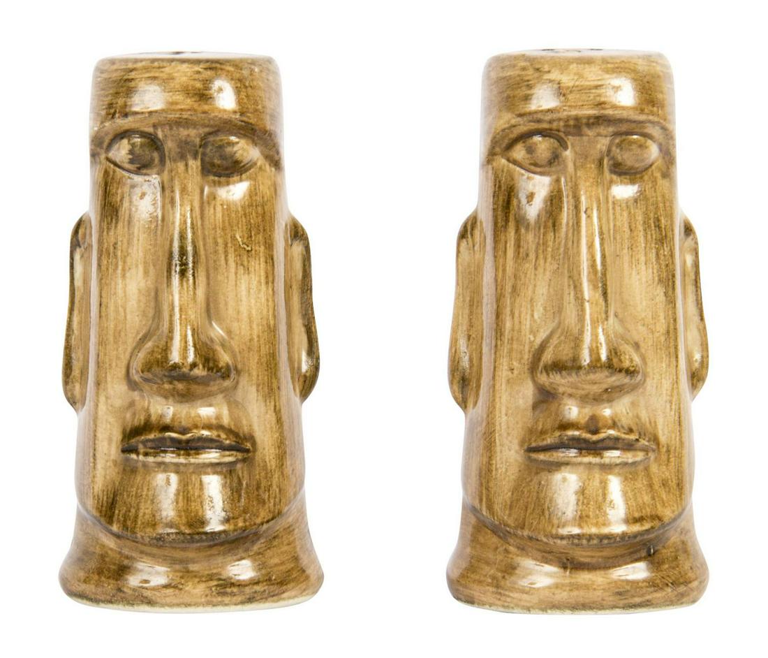 Pair of Adventureland Moa Tiki Salt & Pepper Shakers. (1 of 3)