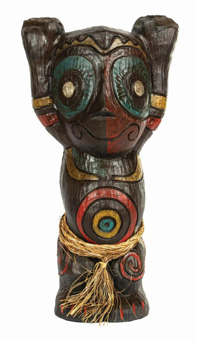 Large Tangaroa Baby Tiki Figure by Tiki Diablo.: (Disneyland, 2015) A large Tangaroa Baby tiki figure created by Tiki Diablo, based upon the Enchanted Tiki Room. It was originally sculpted as part of a project for Walt Disney Imagineering, to hold u