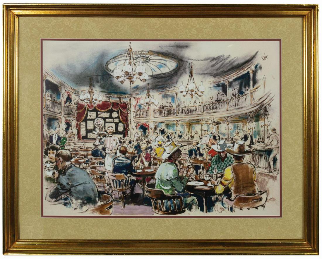 Disneyland Hotel Golden Horseshoe Concept Art Print. (1 of 1)