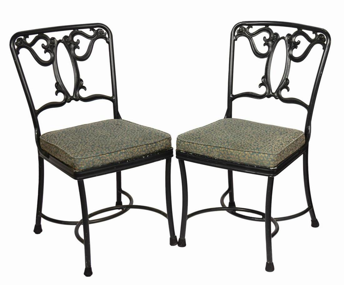 Pair of Blue Bayou Restaurant Chairs.: (Disneyland, c.2010s) A pair of chairs from the Blue Bayou Restaurant at Disneyland. Chairs resembling this beautiful metal-framed style have been used at the restaurant from its opening and are remin