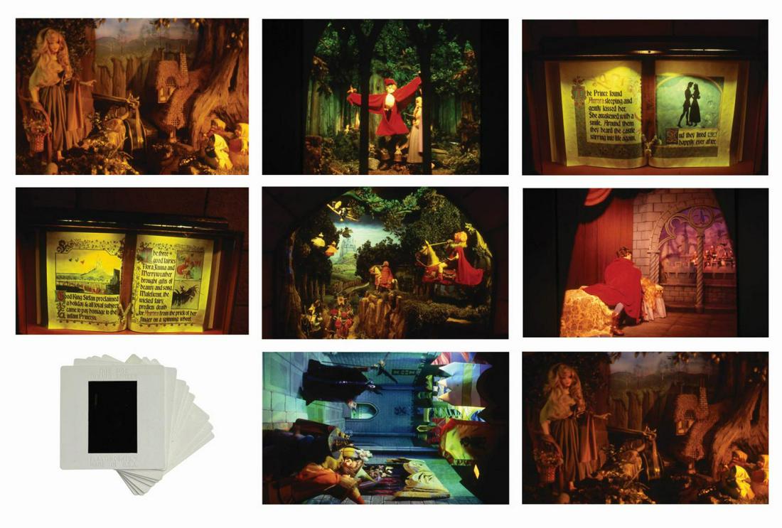 Set of (8) Sleeping Beauty Castle Walkthrough Slides.: (Disneyland, c.1977) A collection of (8) color slides taken to record the 1977 refurbishment to the Sleeping Beauty Castle walkthrough attraction. The slides belonged to a former park employee who wor