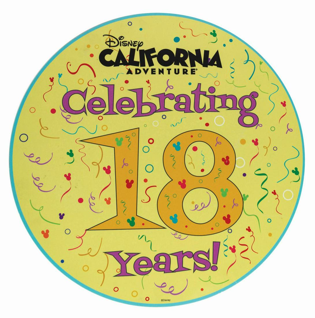 California Adventure 18th Anniversary Park Sign. (1 of 1)