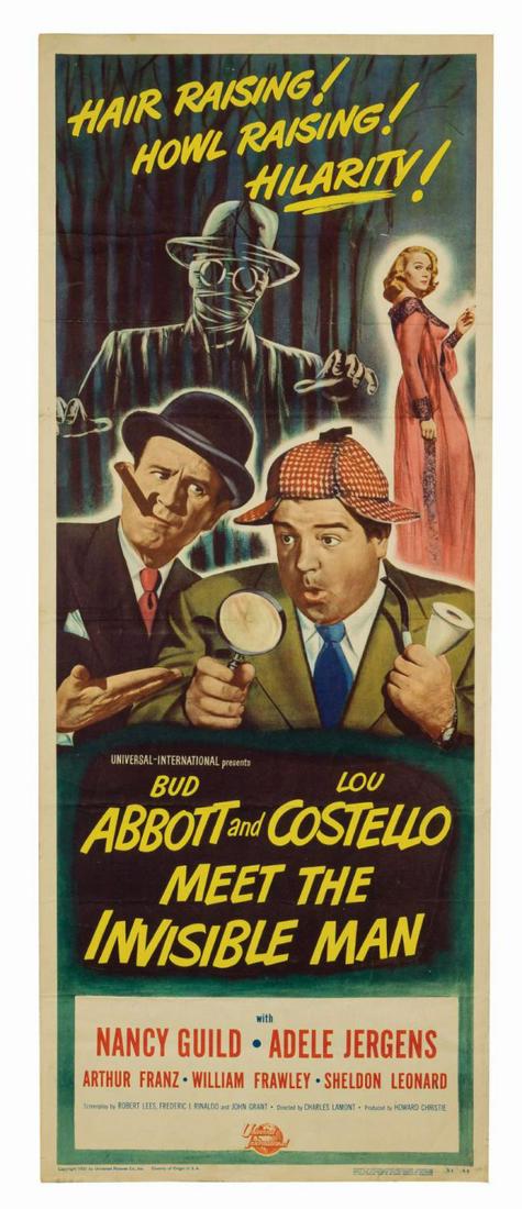 Abbott & Costello Meet the Invisible Man Insert Poster. (1 of 1)